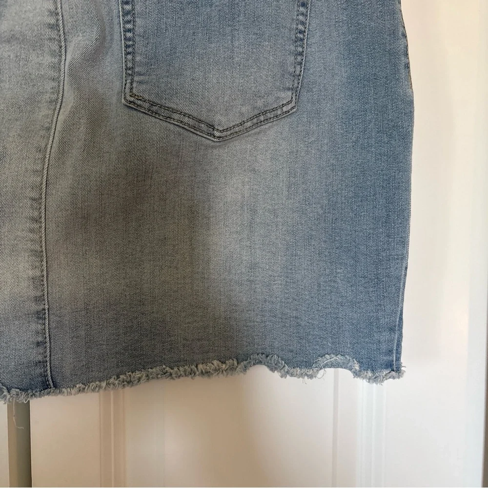 Maurices Light Blue Button-Front Denim Mini Skirt - Picture 12 of 13